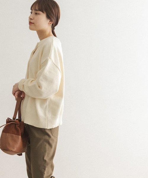 FORK&SPOON（フォークアンドスプーン）の「【一部WEB限定カラー】FORK&SPOON 2WAYクルーカーディガン（その他・レディース・OFF/GREEN/BROWN/NAVY×OFF・one）」の10枚目の写真