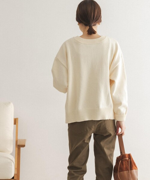 FORK&SPOON（フォークアンドスプーン）の「【一部WEB限定カラー】FORK&SPOON 2WAYクルーカーディガン（その他・レディース・OFF/GREEN/BROWN/NAVY×OFF・one）」の11枚目の写真