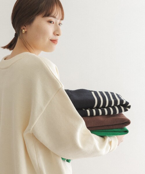 FORK&SPOON（フォークアンドスプーン）の「【一部WEB限定カラー】FORK&SPOON 2WAYクルーカーディガン（その他・レディース・OFF/GREEN/BROWN/NAVY×OFF・one）」の8枚目の写真