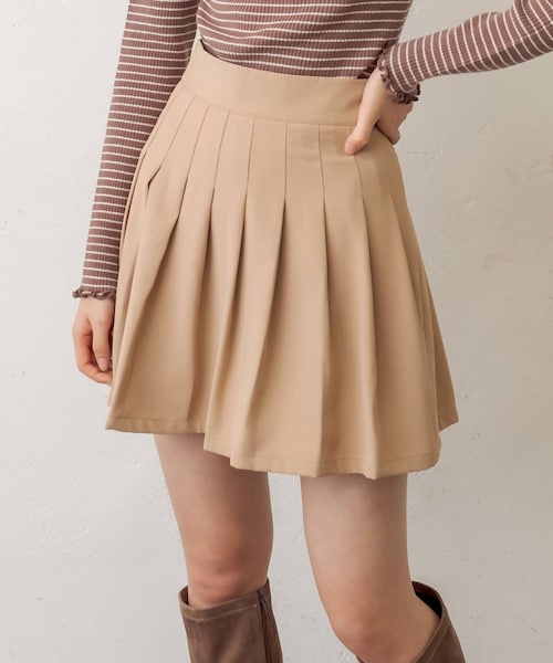 OLIVE des OLIVE（オリーブデオリーブ）の「プリーツミニスカート（スカート・レディース・ブラウン/ブラック/ベージュ/ダークブラウン・FREE）」の3枚目の写真