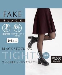 3coins | フェイク黒ストッキングレギンス：厚手M~Lサイズ(レギンス/スパッツ)