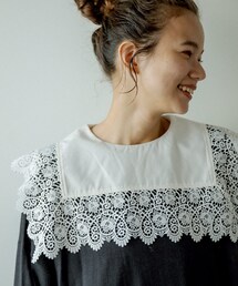 PUAL CE CIN | ＢＩＧレース襟プルオーバー(Tシャツ/カットソー)