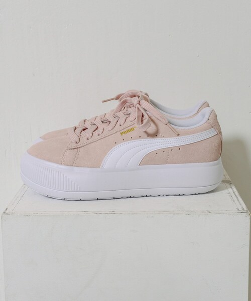 RASVOA(ラスボア)の「【PUMA/プーマ】スウェード マユ(スニーカー・レディース・ベージュ/ブルー・M/L)」の1枚目の写真