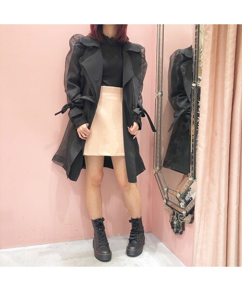 lilLilly（リルリリー）の「オーガンジーレイヤードコート（ジャケット/アウター・レディース・BEIGE/BLUE/BLACK）」の18枚目の写真