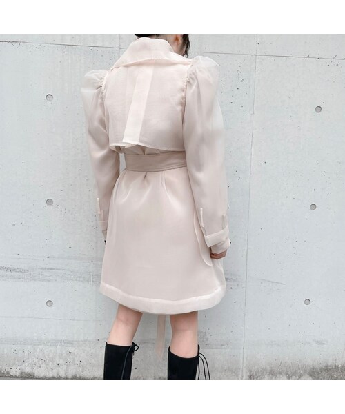 lilLilly（リルリリー）の「オーガンジーレイヤードコート（ジャケット/アウター・レディース・BEIGE/BLUE/BLACK）」の9枚目の写真