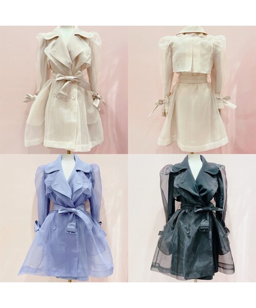 lilLilly（リルリリー）の「オーガンジーレイヤードコート（ジャケット/アウター・レディース・BEIGE/BLUE/BLACK）」の2枚目の写真