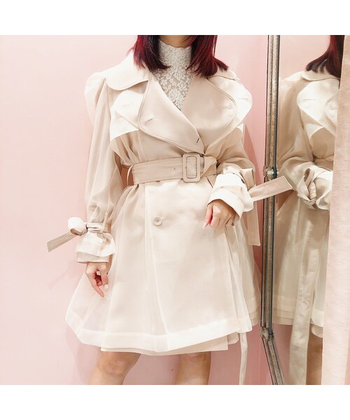 lilLilly（リルリリー）の「オーガンジーレイヤードコート（ジャケット/アウター・レディース・BEIGE/BLUE/BLACK）」の17枚目の写真