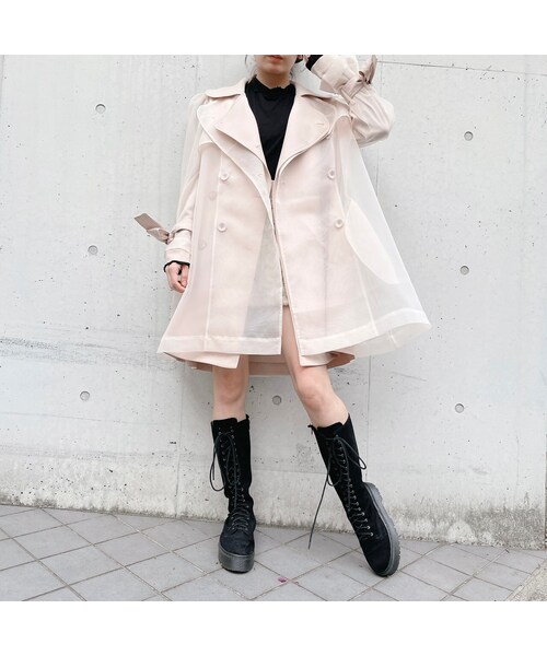 lilLilly（リルリリー）の「オーガンジーレイヤードコート（ジャケット/アウター・レディース・BEIGE/BLUE/BLACK）」の13枚目の写真