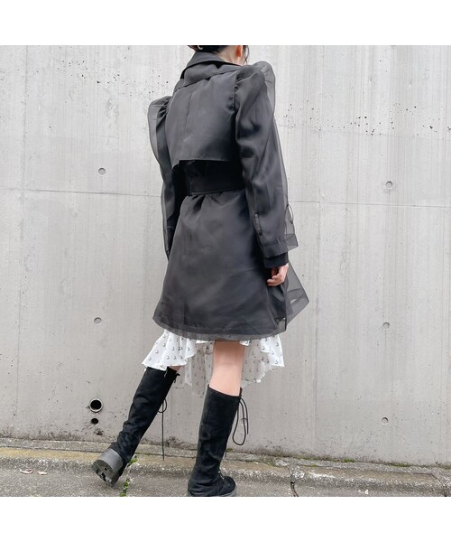 lilLilly（リルリリー）の「オーガンジーレイヤードコート（ジャケット/アウター・レディース・BEIGE/BLUE/BLACK）」の10枚目の写真