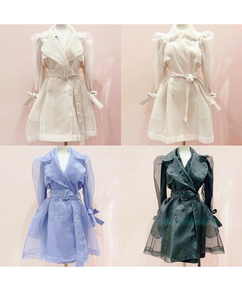 lilLilly（リルリリー）の「オーガンジーレイヤードコート（ジャケット/アウター・レディース・BEIGE/BLUE/BLACK）」の3枚目の写真