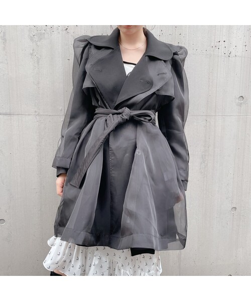 lilLilly（リルリリー）の「オーガンジーレイヤードコート（ジャケット/アウター・レディース・BEIGE/BLUE/BLACK）」の16枚目の写真