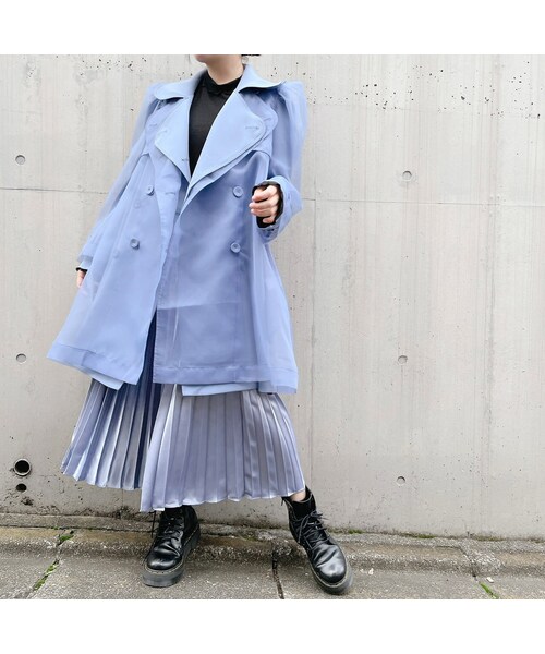 lilLilly（リルリリー）の「オーガンジーレイヤードコート（ジャケット/アウター・レディース・BEIGE/BLUE/BLACK）」の12枚目の写真