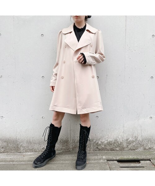 lilLilly（リルリリー）の「オーガンジーレイヤードコート（ジャケット/アウター・レディース・BEIGE/BLUE/BLACK）」の6枚目の写真