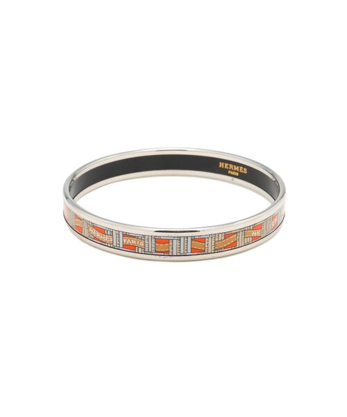 VINTAGE（ヴィンテージ）の「HERMES エマイユバングルシルバーリボン柄 箱付き（その他・レディース・マルチカラーミックス系/99）」の2枚目の写真