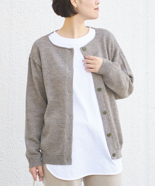 LIVETART(リヴェタート)の「《THIBAUT》ロールネックカーディガン(カーディガン/ボレロ・レディース・ベージュ/トープ・S)」の1枚目の写真