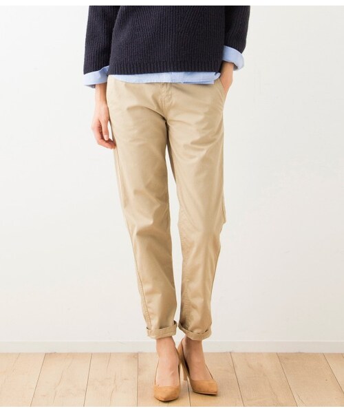 LE JUN（ルジュン）の「チノストレート（パンツ・レディース・オフホワイト/ベージュ・S/M/L）」の3枚目の写真