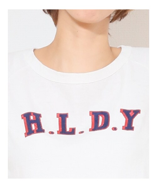 HOLIDAY(ホリデイ)の「《予約商品》H.L.D.Y RAGLAN(トップス・レディース・WHITE/WHITE×BLACK/GRAY×NAVY・ONE SIZE)」の6枚目の写真