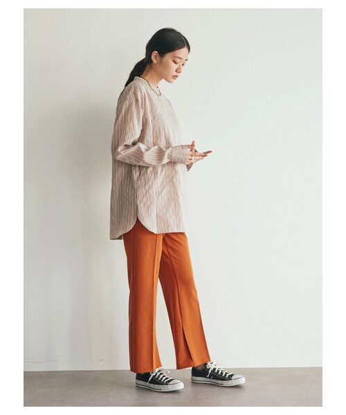 GARAGE OF GOOD CLOTHING(ガレージオブグッドクロージング)の「【Special Price】センタープレスフレアーパンツ(パンツ・ブラック/テラコッタ/パープル・36/37/38)」の7枚目の写真