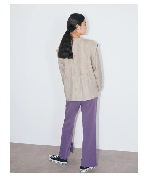 GARAGE OF GOOD CLOTHING(ガレージオブグッドクロージング)の「【Special Price】センタープレスフレアーパンツ(パンツ・ブラック/テラコッタ/パープル・36/37/38)」の14枚目の写真