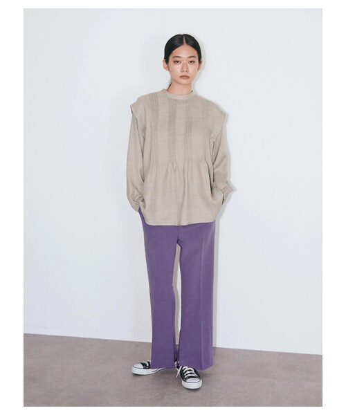 GARAGE OF GOOD CLOTHING(ガレージオブグッドクロージング)の「【Special Price】センタープレスフレアーパンツ(パンツ・ブラック/テラコッタ/パープル・36/37/38)」の12枚目の写真