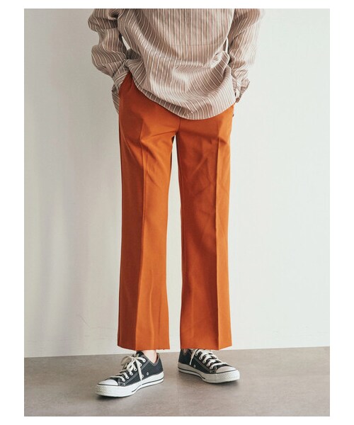 GARAGE OF GOOD CLOTHING(ガレージオブグッドクロージング)の「【Special Price】センタープレスフレアーパンツ(パンツ・ブラック/テラコッタ/パープル・36/37/38)」の1枚目の写真