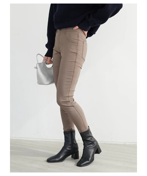 Green Parks(グリーンパークス)の「裏起毛ストレッチスキニーパンツ(パンツ・ブラック/モカ/ネイビー・S/M/L)」の5枚目の写真