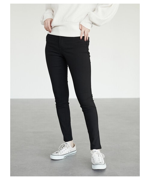 Green Parks(グリーンパークス)の「裏起毛ストレッチスキニーパンツ(パンツ・ブラック/モカ/ネイビー・S/M/L)」の1枚目の写真