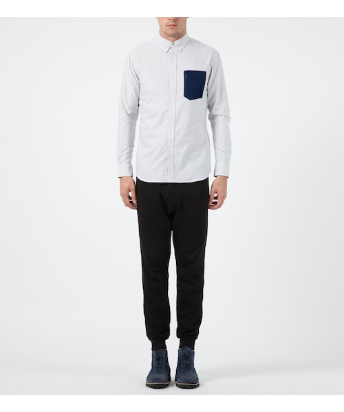 LIFUL MINIMAL GARMENTS.(ライフルミニマルガーメンツ)の「Grey Oxford Stripe Pocket Shirt(その他・メンズ・other・S/L)」の5枚目の写真