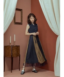 Marjorie | 啼聲嘹亮，兩件式西裝背心蕾絲拼紗洋裝