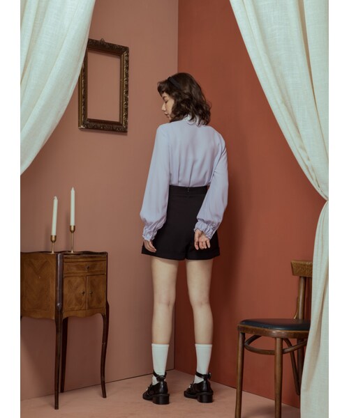 Marjorie（マージョリー）の「香甜的幻想，獨家愛心刺繡花邊領襯衫（トップス・レディース・薄荷綠/紫・S/M）」の7枚目の写真