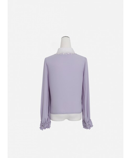 Marjorie（マージョリー）の「香甜的幻想，獨家愛心刺繡花邊領襯衫（トップス・レディース・薄荷綠/紫・S/M）」の9枚目の写真