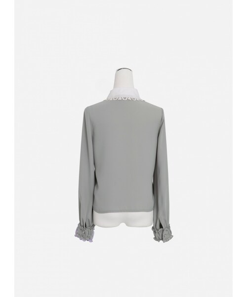 Marjorie（マージョリー）の「香甜的幻想，獨家愛心刺繡花邊領襯衫（トップス・レディース・薄荷綠/紫・S/M）」の18枚目の写真