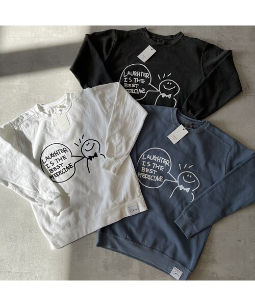 copine(コピン)の「【COPINE original】メッセージプリントスウェット(3color/2size)(スウェット・レディース・ホワイト/ブルー/チャコール・S/L)」の3枚目の写真