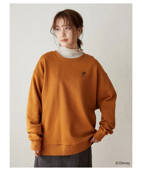 Green　Parks（グリーンパークス）の「Mickey/裏毛トレーナー（トップス・ブラウン/カーキ・F）」の2枚目の写真