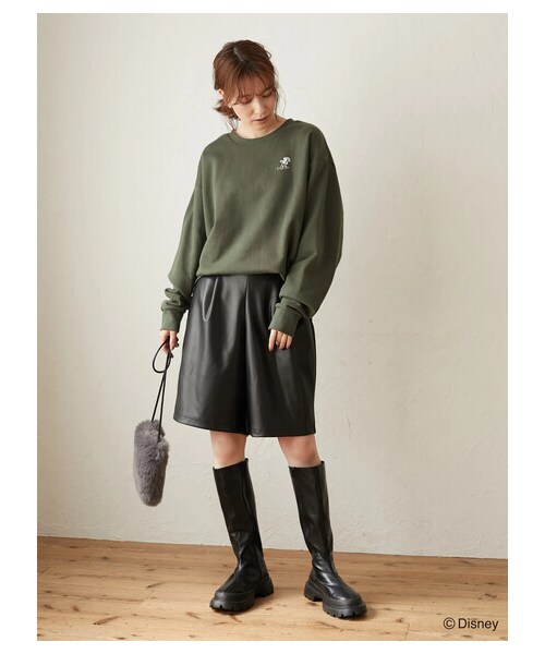 Green　Parks（グリーンパークス）の「Mickey/裏毛トレーナー（トップス・ブラウン/カーキ・F）」の13枚目の写真