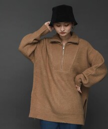 SENSE OF PLACE by URBAN RESEARCH（センスオブプレイスバイアーバンリサーチ）の「ストレッチアルパカハーフZIPセーター（その他・レディース）」