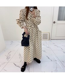 Miamasvin（ミアマスビン）の「ドット柄コーデュロイロングワンピース（その他・レディース）」