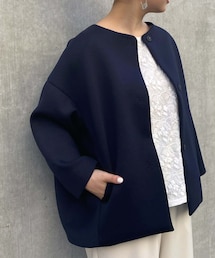 BEARDSLEY ビアズリー ウシロプックリダンボールライトコート ピンク　0 BEARDSLEY - BEARDSLEY うしろぷっくりダンボールショートコート