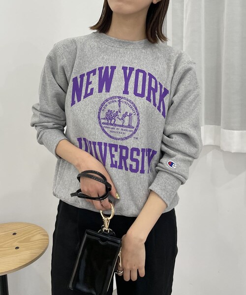 CAPRICIEUX LE'MAGE（カプリシューレマージュ）の「【Champion/チャンピオン】 USカレッジクルーネックスエット（スウェット・グレー/ネイビー/ホワイト・M）」の3枚目の写真