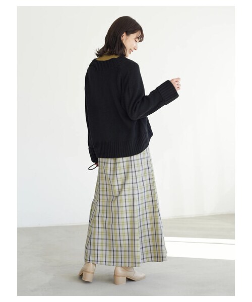 Green　Parks（グリーンパークス）の「チェックマーメイドスカート（スカート・モカ/グリーン/ブルー・F）」の9枚目の写真