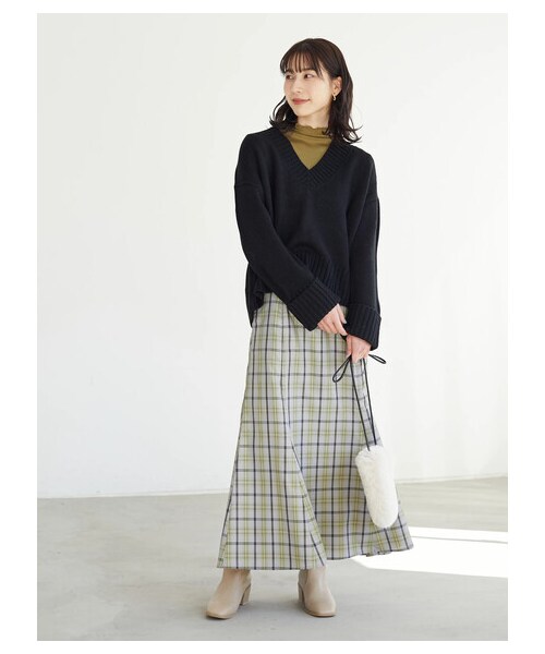 Green　Parks（グリーンパークス）の「チェックマーメイドスカート（スカート・モカ/グリーン/ブルー・F）」の8枚目の写真