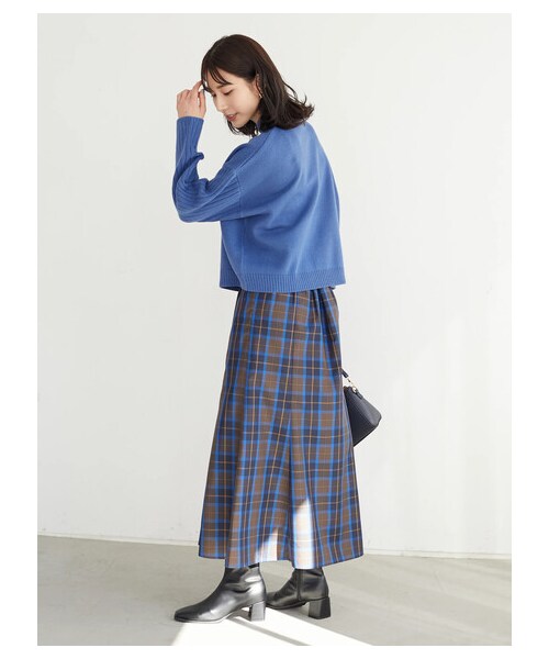 Green　Parks（グリーンパークス）の「チェックマーメイドスカート（スカート・モカ/グリーン/ブルー・F）」の3枚目の写真