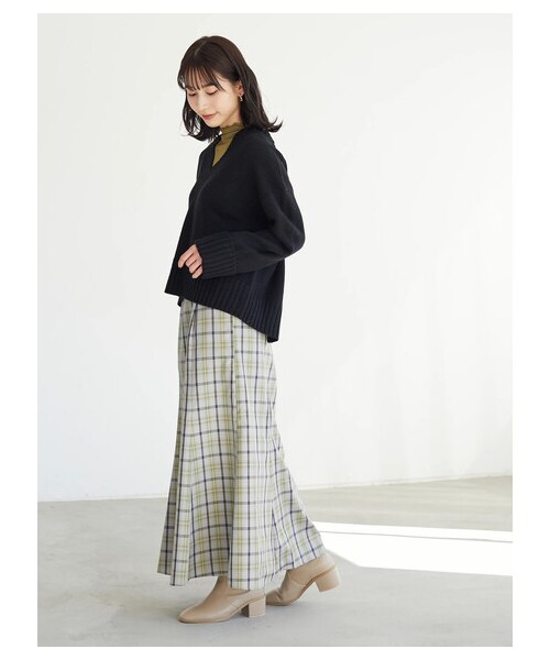 Green　Parks（グリーンパークス）の「チェックマーメイドスカート（スカート・モカ/グリーン/ブルー・F）」の10枚目の写真
