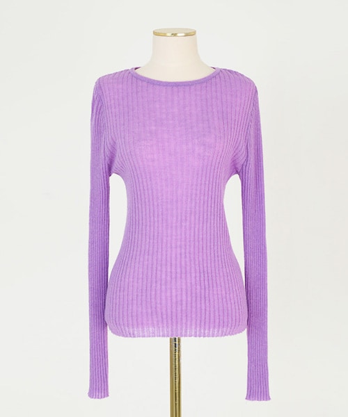 imvely（-）の「[IMVELY] カラフルリブニットTシャツ（ニット/セーター・レディース・브라운・FREE0(ミニブリー/XS~M), FREE1(一般ブリー/XS~M)）」の2枚目の写真