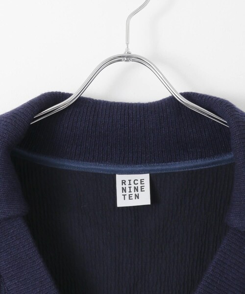 RICE NINE TEN COLLARED V NECK SWEATER
