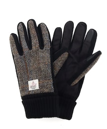 【HARRIS TWEED/ハリスツイード】チェック柄グローブ/タッチパネル対応