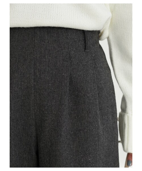Green　Parks（グリーンパークス）の「洗えるツイードパンツII（パンツ・ライトグレー/チャコールグレー・M/L）」の4枚目の写真