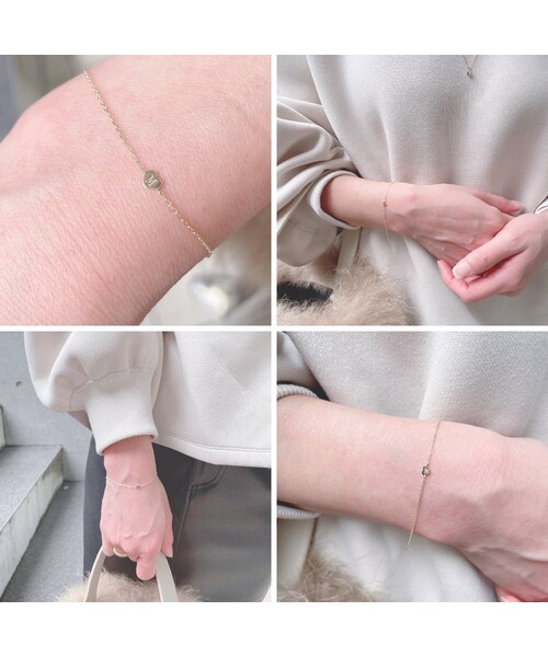 two ply（トゥープライ）の「トゥー プライ 643 トゥット アモーレ ハート イニシャル ナンバー ブレスレット（ブレスレット・レディース・ゴールド・16.5cm）」の3枚目の写真