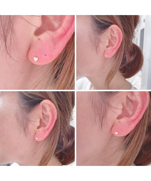 two ply（トゥープライ）の「トゥー プライ 644 トゥット アモーレ ハート イニシャル ナンバー スタッド ピアス（ピアス（片耳用）・レディース・ゴールド・FREE）」の3枚目の写真