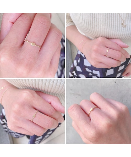 two ply(トゥープライ)の「トゥー プライ 645 トゥット アモーレ ハート イニシャル ナンバー リング ピンキーリング(リング・レディース・ゴールド・マイナス5号から13号)」の3枚目の写真